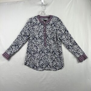 Talbots Tunic Blouse Womens XS Lightweight Pullover Floral Business Casual